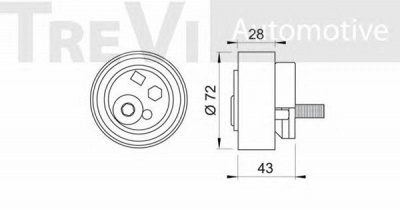 TREVI AUTOMOTIVE td1572 -  Натяжной ролик, ремень ГРМ